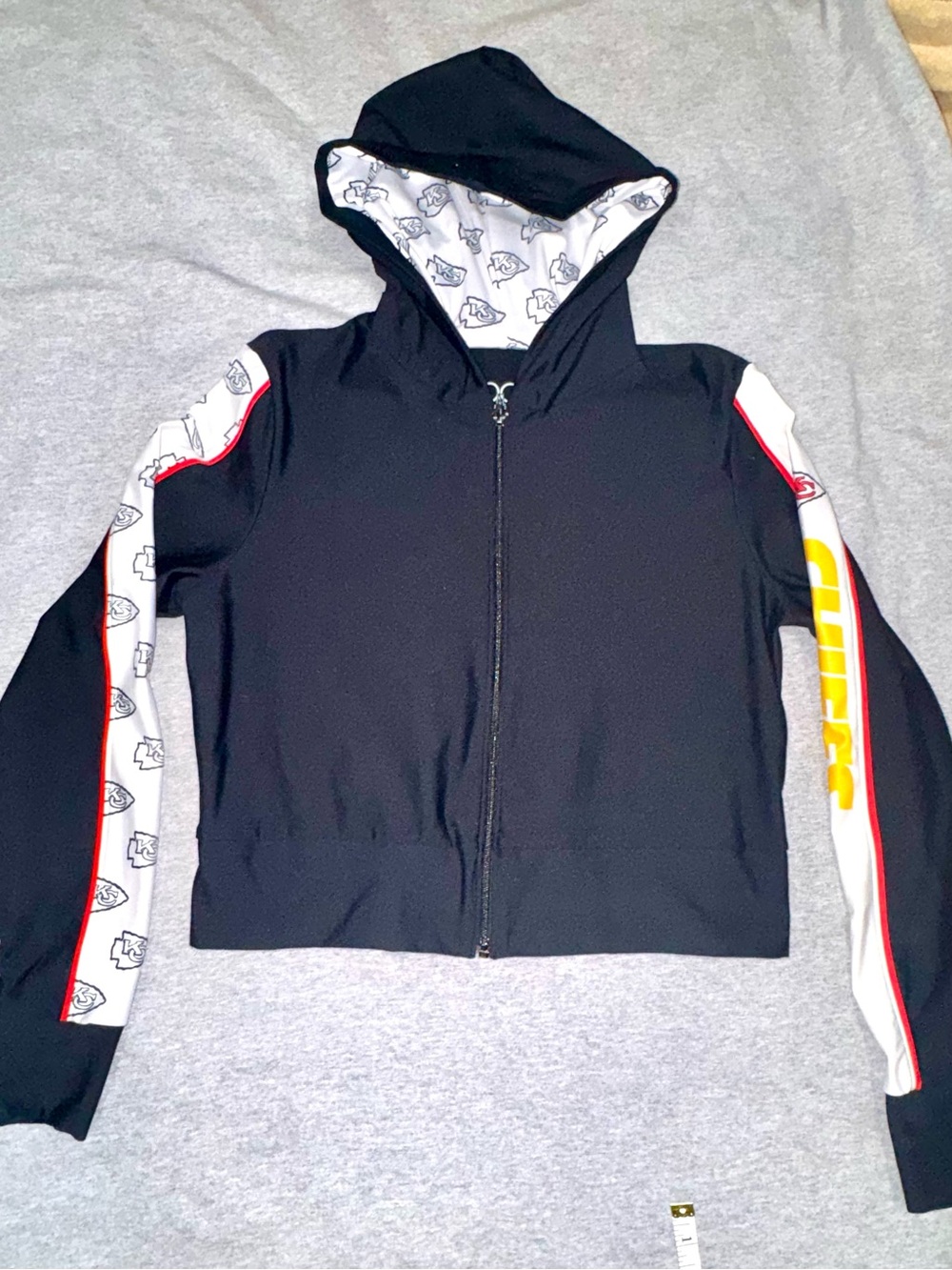 Womens M NFL Game Day Essential Kansas City Chiefs Black Zip-Up Hooded Jacket